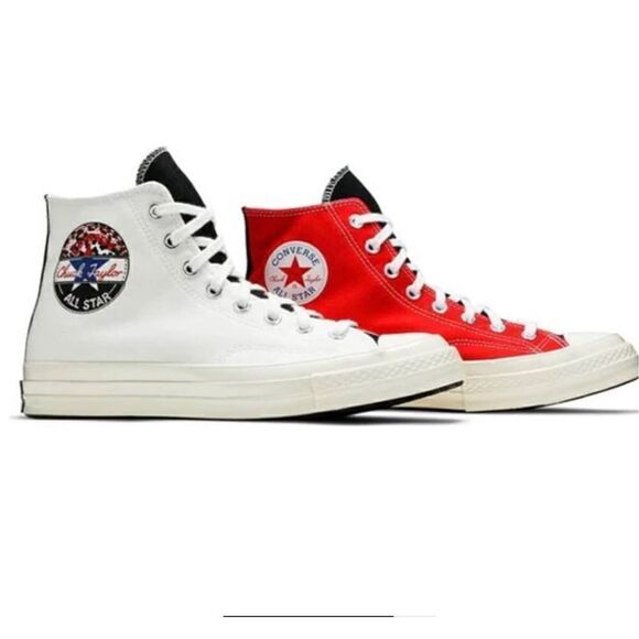 Converse Chuck ‘Logo Play’ White Rush Blue Hi Tops. Awesome! Unisex M 11.5, W9.5 - Picture 1 of 16